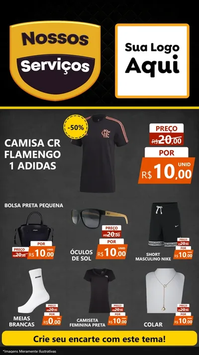 Modelo de Rede Social para Stories com o tema Nossos Serviços para Roupas e acessórios