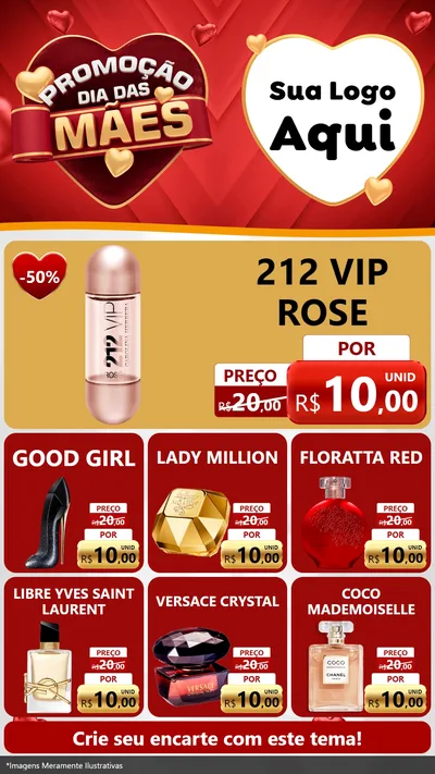 Modelo de Rede Social para Stories com o tema Promoção Dia das Mães para Perfumes