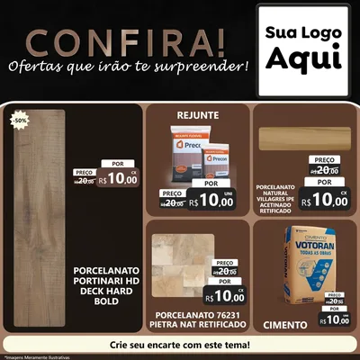 Modelo de Rede Social para Feed Facebook com o tema Confira! Ofertas que irão te surpreender! para Pisos e revestimentos