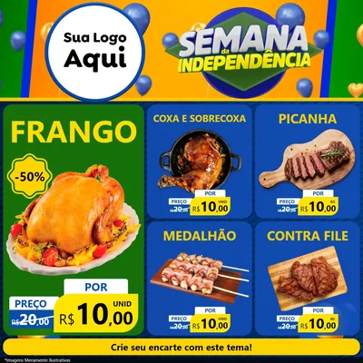 Modelo de Rede Social para Feed Facebook com o tema Semana da Independência para Assados