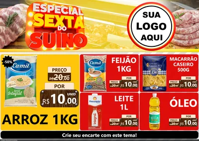 Modelo de Encarte para Encarte A4 Horizontal com o tema Especial Sexta do Suíno