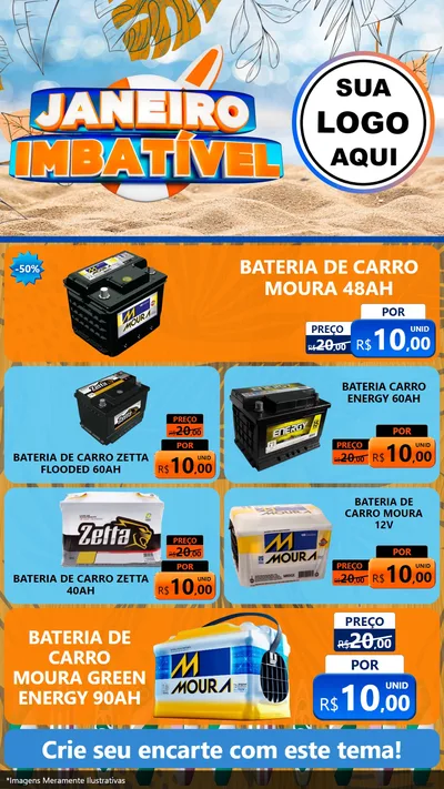Modelo de TV para TV Vertical com o tema Janeiro Imbatível para Baterias Elétricas