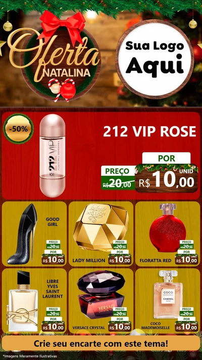 Modelo de Rede Social para Stories com o tema Ofertas Natalina para Perfumes