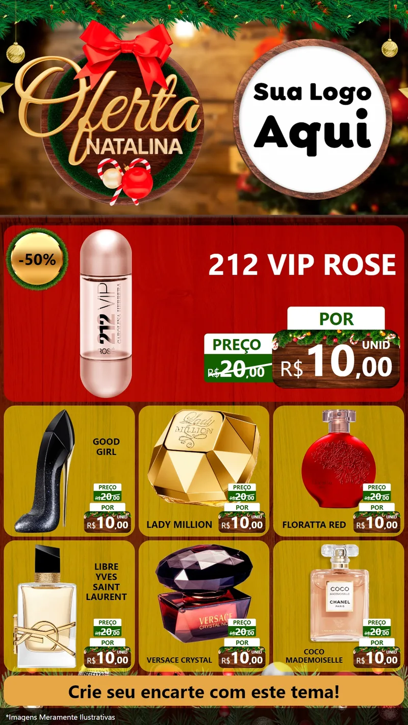 Modelo de Rede Social para Stories com o tema Ofertas Natalina para Perfumes