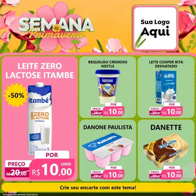 Modelo de Rede Social para Feed Facebook com o tema Semana da Primavera para Frios e Laticínios