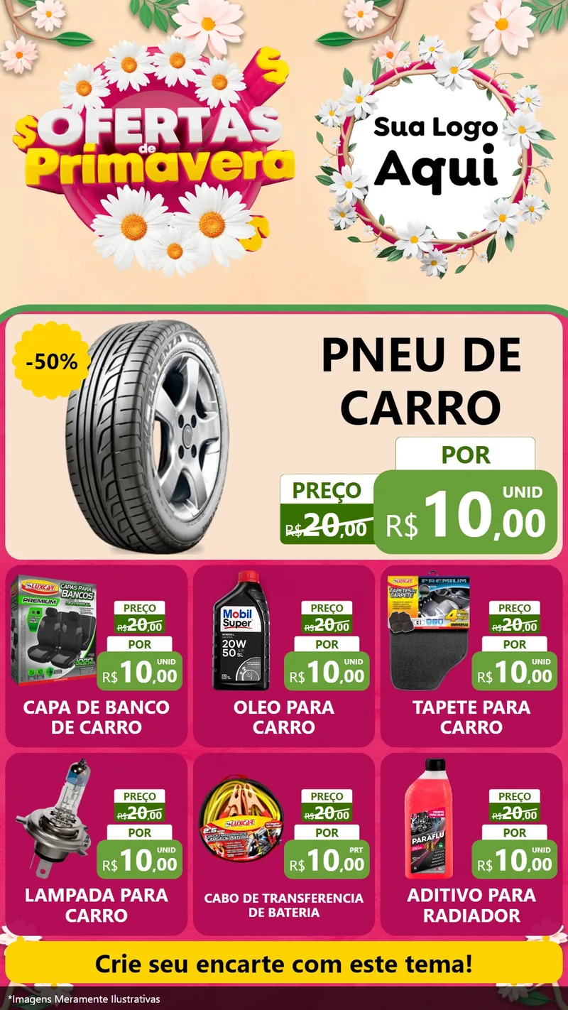 Modelo de Rede Social para Stories com o tema Ofertas de Primavera para Auto peças