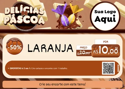 Modelo de Cartaz para Cartaz A4 Horizontal com o tema Delícias de Páscoa para Hortifrúti