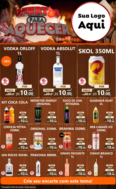 Modelo de Encarte para Encarte Grande com o tema Ofertas Para Aquecer para Distribuidora de bebidas