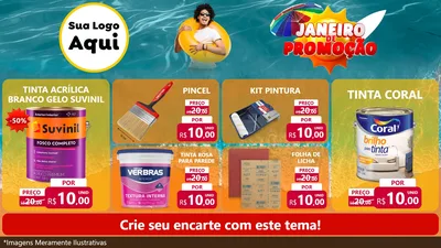 Modelo de TV para TV Horizontal com o tema Janeiro de Promoção para Tintas e Ferramentas