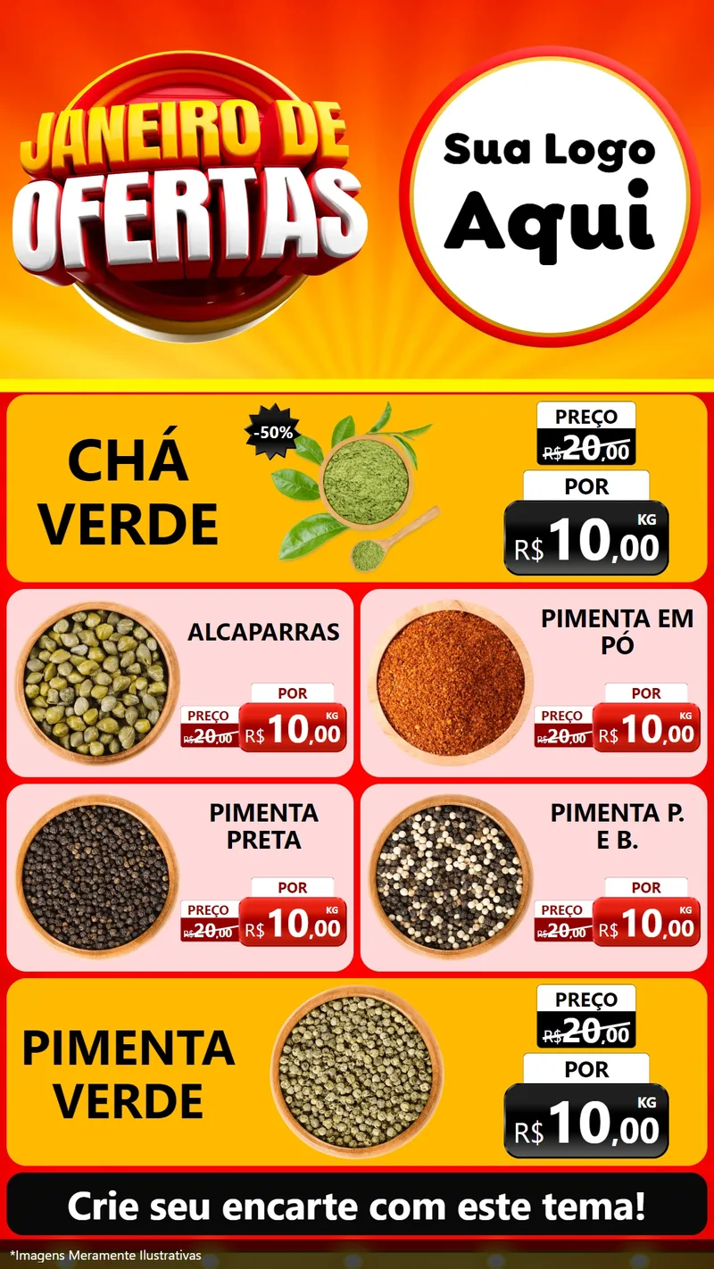 Modelo de TV para TV Vertical com o tema Janeiro de Ofertas para Produtos Naturais