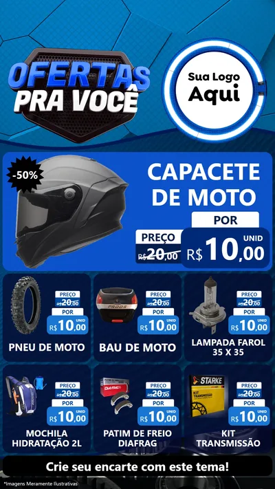 Modelo de Rede Social para Stories com o tema Ofertas Para Você - Auto e Motopeças para Moto peças