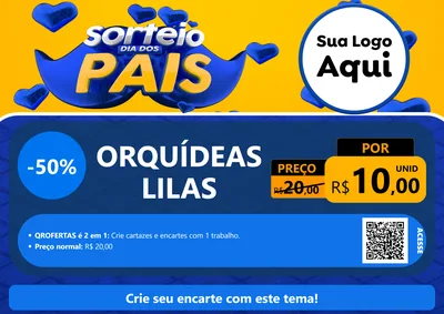 Modelo de Cartaz para Cartaz A4 Horizontal com o tema Sorteio Dia dos Pais para Floricultura e jardim
