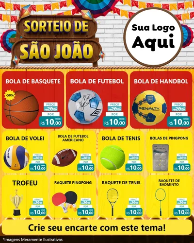 Modelo de Rede Social para Feed Instagram com o tema Sorteio de São João para Artigos Esportivos