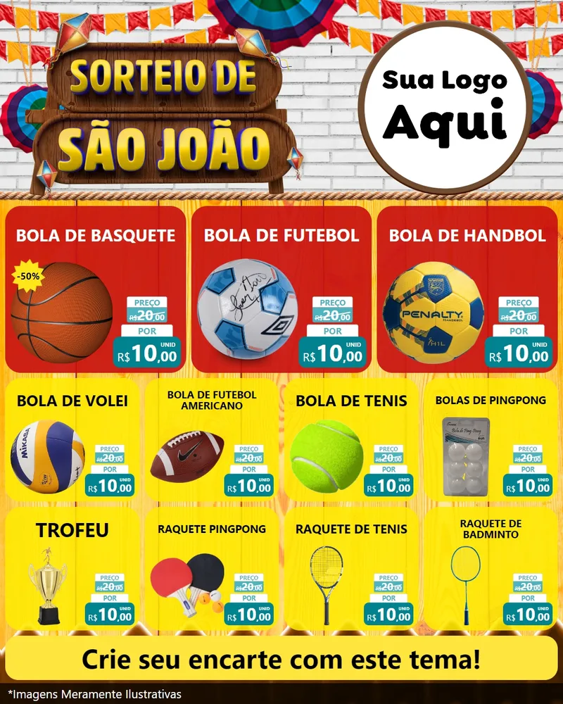 Modelo de Rede Social para Feed Instagram com o tema Sorteio de São João para Artigos Esportivos