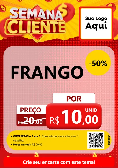 Modelo de Cartaz para Cartaz A4 Vertical com o tema Semana do Cliente para Assados