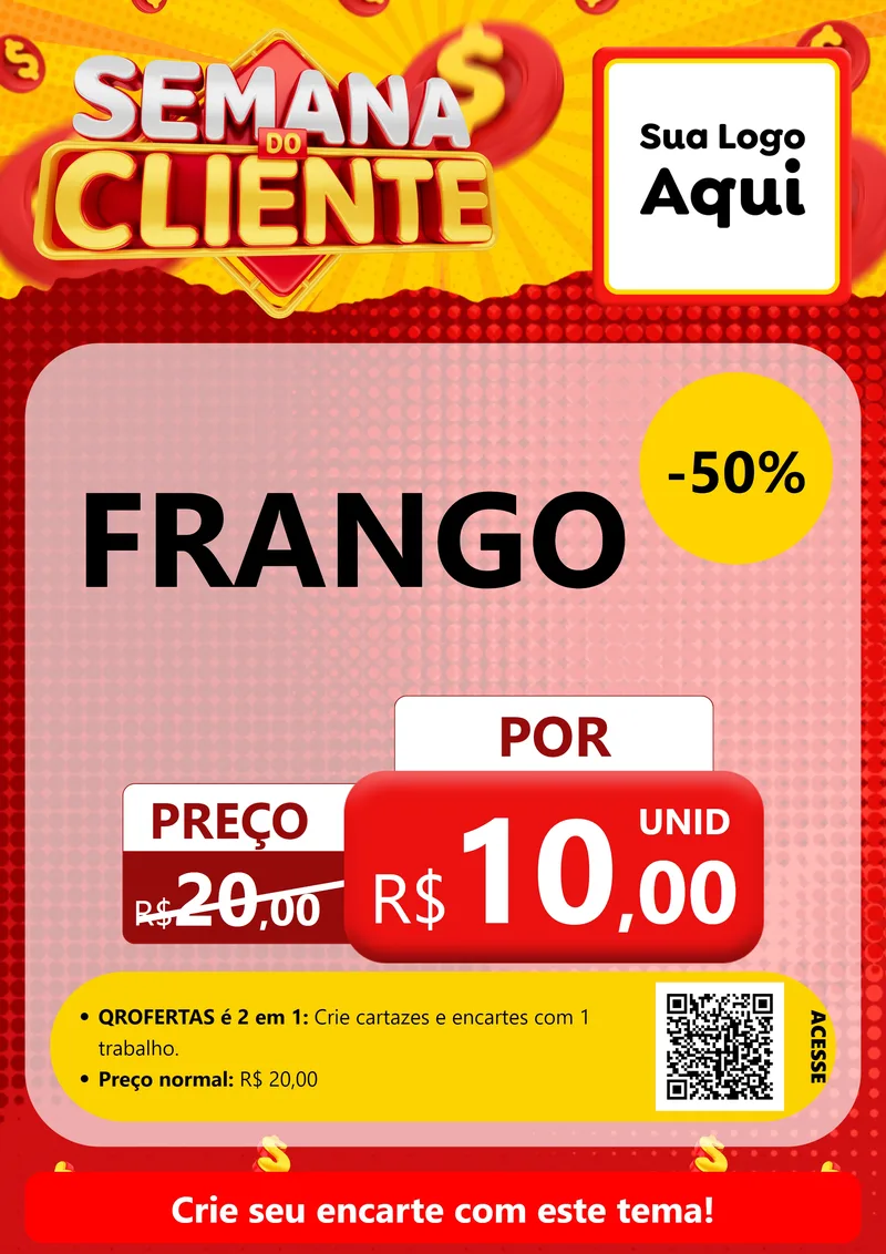 Modelo de Cartaz para Cartaz A4 Vertical com o tema Semana do Cliente para Assados