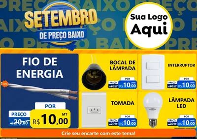 Modelo de Encarte para Encarte A4 Horizontal com o tema Setembro De Preço Baixo para Materiais Elétricos
