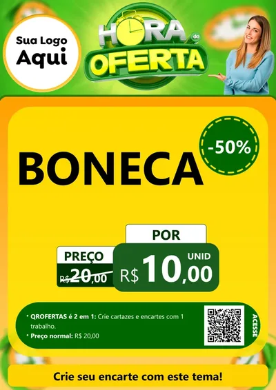 Modelo de Cartaz para Cartaz A4 Vertical com o tema Hora da Oferta para Brinquedos