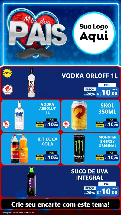 Modelo de TV para TV Vertical com o tema Mês Dos Pais para Distribuidora de bebidas