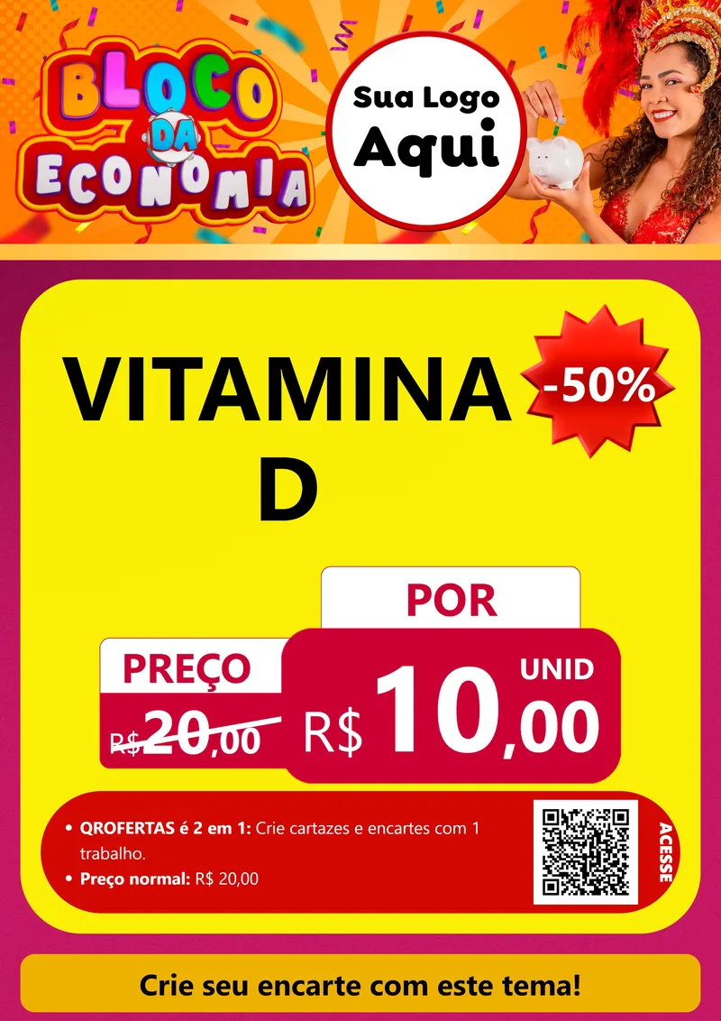 Modelo de Cartaz para Cartaz A4 Vertical com o tema Bloco da Economia para Farmácia