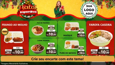 Modelo de TV para TV Horizontal com o tema Natal Imperdível para Restaurante