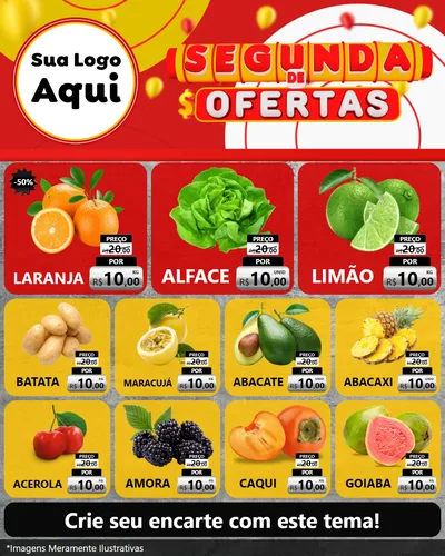 Modelo de Rede Social para Feed Instagram com o tema Segunda de Ofertas para Hortifrúti