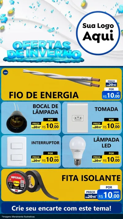 Modelo de TV para TV Vertical com o tema Ofertas de Inverno para Materiais Elétricos