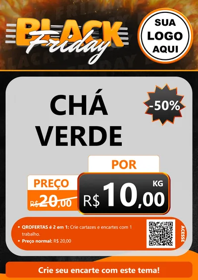Modelo de Cartaz para Cartaz A4 Vertical com o tema Black Friday para Produtos Naturais