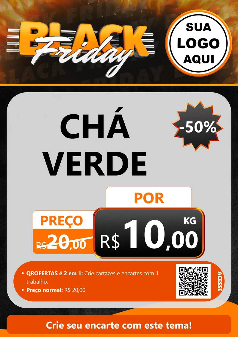 Modelo de Cartaz para Cartaz A4 Vertical com o tema Black Friday para Produtos Naturais