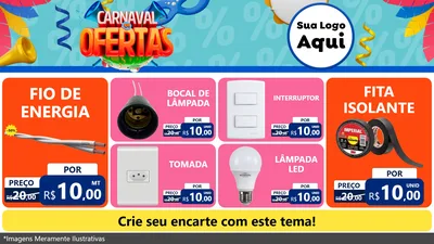 Modelo de TV para TV Horizontal com o tema Carnaval de Ofertas para Materiais Elétricos