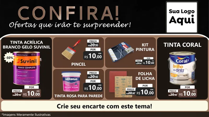 Modelo de TV para TV Horizontal com o tema Confira! Ofertas que irão te surpreender! para Tintas e Ferramentas