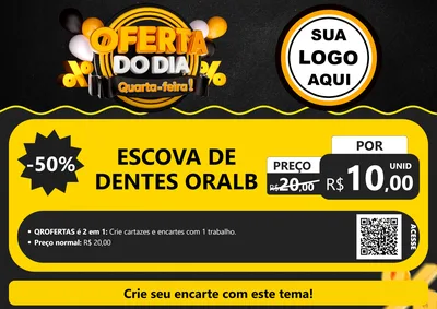 Modelo de Cartaz para Cartaz A4 Horizontal com o tema Oferta do Dia - Quarta Feira! para Higiene Pessoal