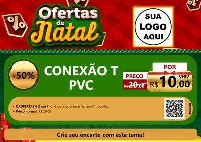 Modelo de Cartaz para Cartaz A4 Horizontal com o tema Ofertas de Natal para Tubos e conexões