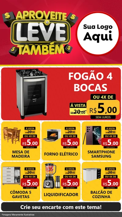 Modelo de Rede Social para Stories com o tema Aproveite e Leve Também para Móveis e Eletro