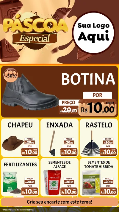 Modelo de Rede Social para Stories com o tema Páscoa Especial para Agropecuária