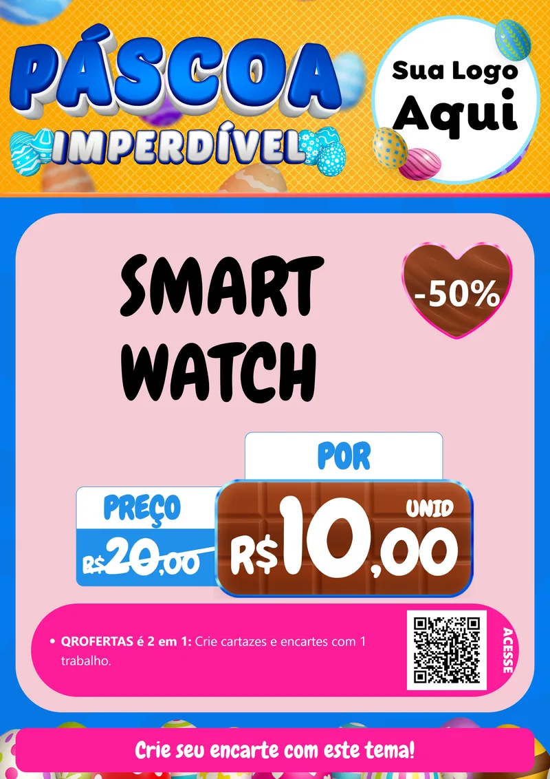 Modelo de Cartaz para Cartaz A4 Vertical com o tema Páscoa Imperdível para Informática
