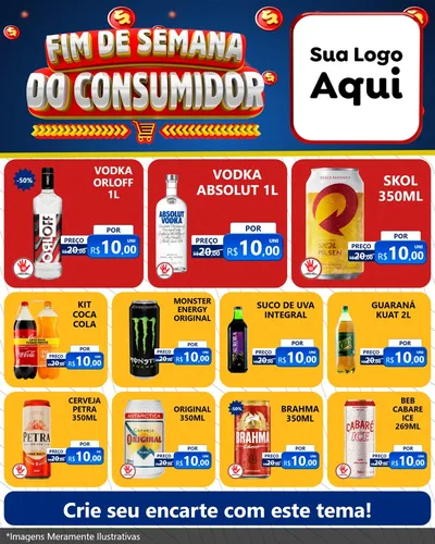 Modelo de Rede Social para Feed Instagram com o tema Fim de Semana do Consumidor para Distribuidora de bebidas