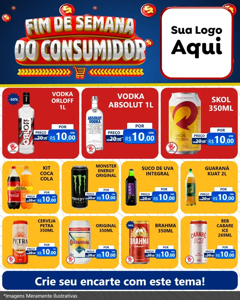 Modelo de Rede Social para Feed Instagram com o tema Fim de Semana do Consumidor para Distribuidora de bebidas
