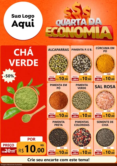 Modelo de Encarte para Encarte A4 Vertical com o tema Quarta da Economia para Produtos Naturais