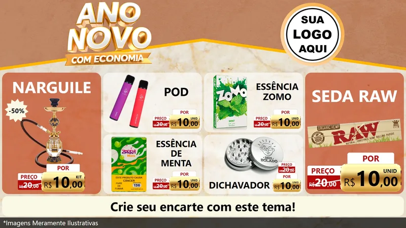 Modelo de TV para TV Horizontal com o tema Ano Novo Com Economia para Tabacaria