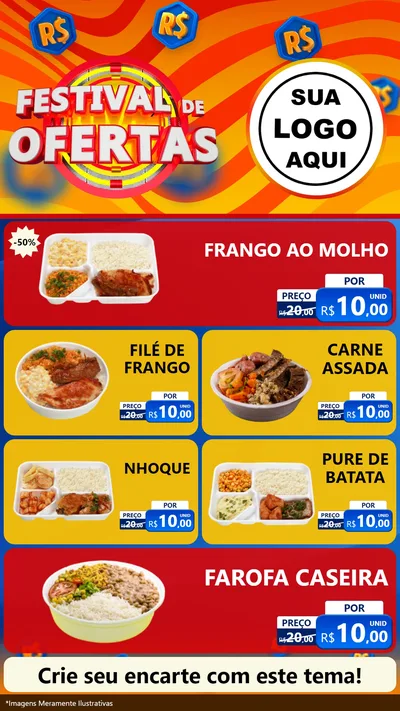 Modelo de TV para TV Vertical com o tema Festival de Ofertas para Restaurante