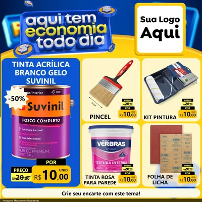 Modelo de Rede Social para Feed Facebook com o tema Aqui Tem Economia Todo Dia para Tintas e Ferramentas