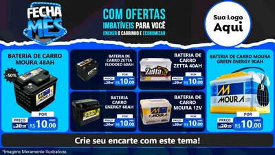 Modelo de TV para TV Horizontal com o tema Fecha Mês para Baterias Elétricas