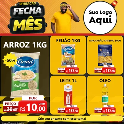 Modelo de Rede Social para Feed Facebook com o tema Operação Fecha Mês para Supermercado