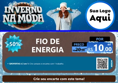 Modelo de Cartaz para Cartaz A4 Horizontal com o tema Inverno na Moda para Materiais Elétricos