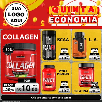 Modelo de Rede Social para Feed Facebook com o tema Quinta da Economia para Suplementos alimentares