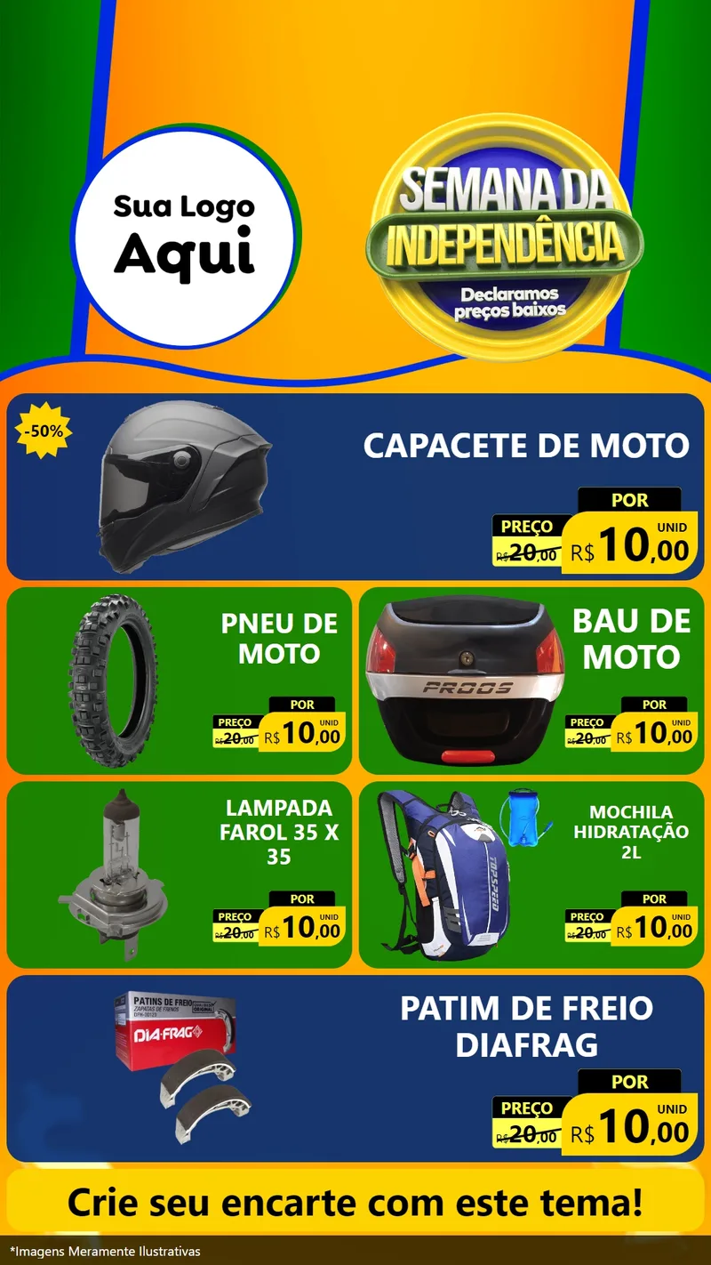 Modelo de TV para TV Vertical com o tema Semana da Independência Declaramos Preços Baixos para Moto peças