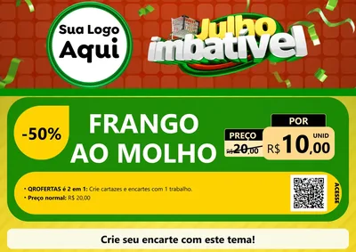 Modelo de Cartaz para Cartaz A4 Horizontal com o tema Julho Imbatível para Restaurante
