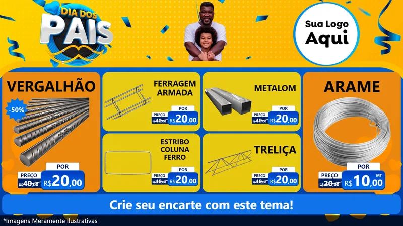Modelo de TV para TV Horizontal com o tema Dia dos Pais para Ferragens