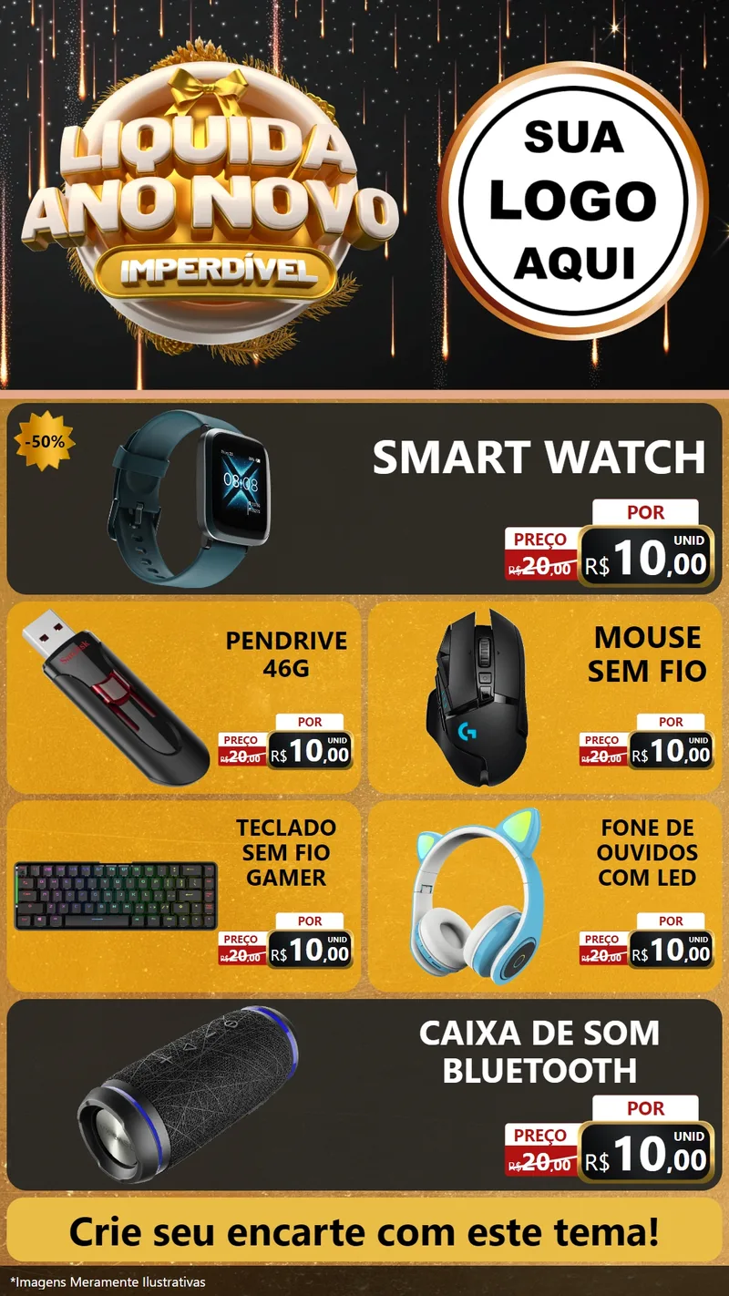 Modelo de TV para TV Vertical com o tema Liquida Ano Novo Imperdível para Informática